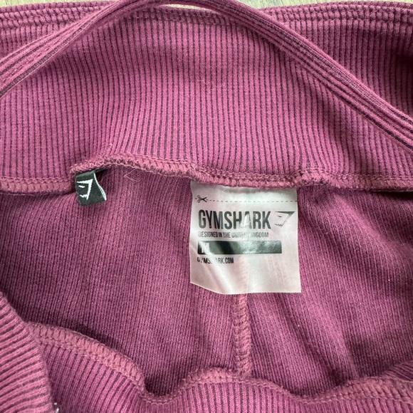 Gymshark jogger Slounge Ribbon Ribbed Leggings Dark Ruby Marl Sz M (fits like S) - Picture 9 of 11